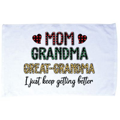 Mom Grandma Great Grandma I Just Keep Getting Better Leopard Microfiber Hand Towel