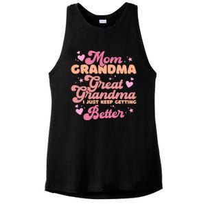 Mom Grandma Great Grandma I Just Keep Getting Better Ladies PosiCharge Tri-Blend Wicking Tank