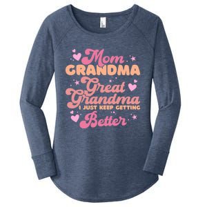 Mom Grandma Great Grandma I Just Keep Getting Better Women's Perfect Tri Tunic Long Sleeve Shirt