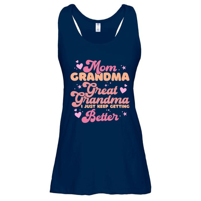 Mom Grandma Great Grandma I Just Keep Getting Better Ladies Essential Flowy Tank