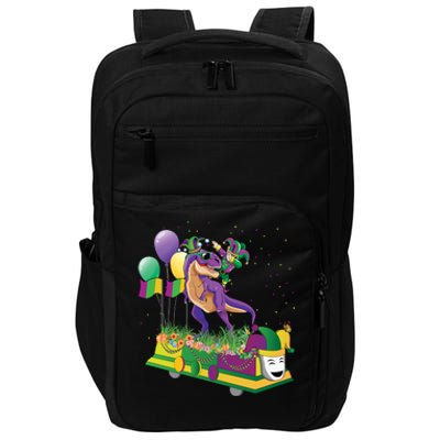 Mardi Gras Gift Dabbing Joker T Rex Dinosaur Gift Impact Tech Backpack