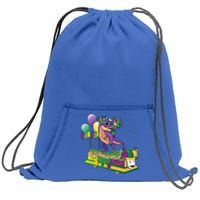 Mardi Gras Gift Dabbing Joker T Rex Dinosaur Gift Sweatshirt Cinch Pack Bag