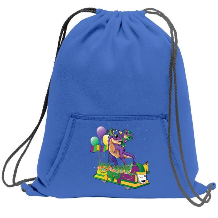 Mardi Gras Gift Dabbing Joker T Rex Dinosaur Gift Sweatshirt Cinch Pack Bag