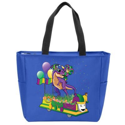 Mardi Gras Gift Dabbing Joker T Rex Dinosaur Gift Zip Tote Bag