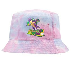 Mardi Gras Gift Dabbing Joker T Rex Dinosaur Gift Tie-Dyed Bucket Hat