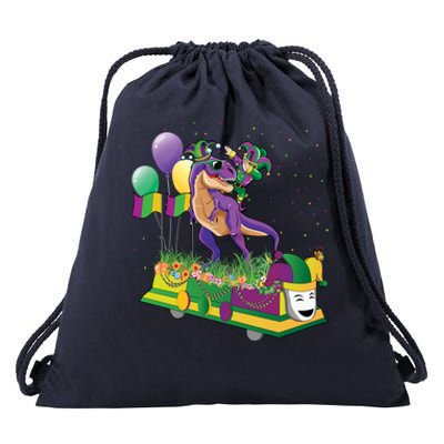 Mardi Gras Gift Dabbing Joker T Rex Dinosaur Gift Drawstring Bag