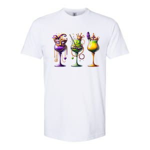 Mardi Gras Glass Funny Drinking Wine Festival Parade Softstyle CVC T-Shirt