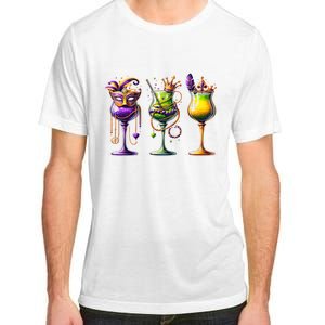 Mardi Gras Glass Funny Drinking Wine Festival Parade Adult ChromaSoft Performance T-Shirt