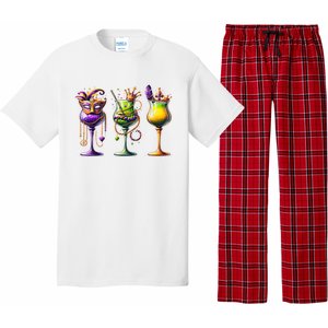 Mardi Gras Glass Funny Drinking Wine Festival Parade Pajama Set