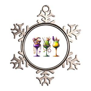 Mardi Gras Glass Funny Drinking Wine Festival Parade Metallic Star Ornament