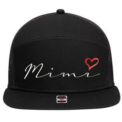 Mimi Grandma Grandmother Cute Mimi Gift 7 Panel Mesh Trucker Snapback Hat