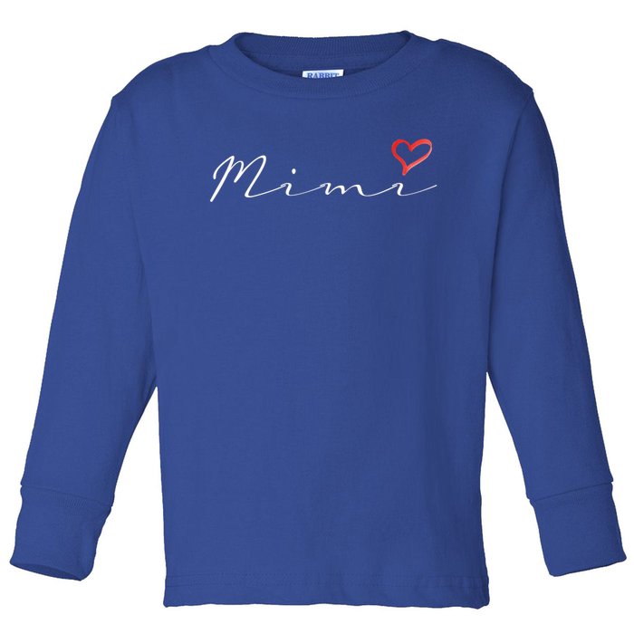 Mimi Grandma Grandmother Cute Mimi Gift Toddler Long Sleeve Shirt