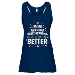 Mom Grandma Great Grandma, I Just Keep Getting Better Ladies Essential Flowy Tank