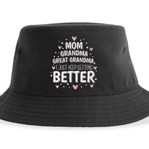 Mom Grandma Great Grandma, I Just Keep Getting Better Sustainable Bucket Hat