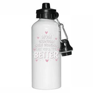 Mom Grandma Great Grandma, I Just Keep Getting Better Aluminum Water Bottle