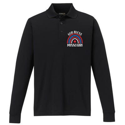 Missouri Great Gift I Love Missouri Usa Gift Performance Long Sleeve Polo