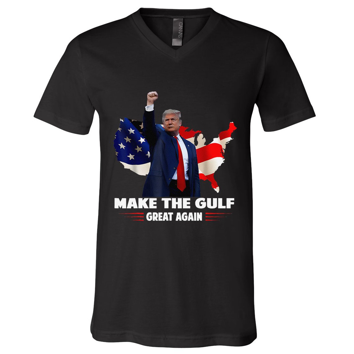 Make Gulf Great Again Funny Trump Gulf Of Mexico V-Neck T-Shirt