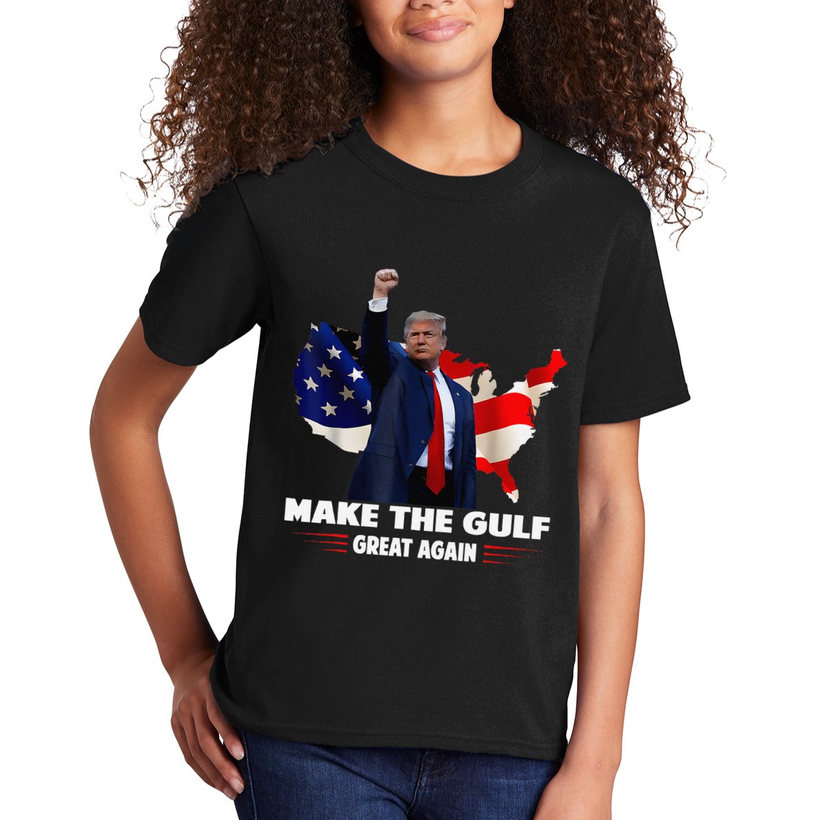 Make Gulf Great Again Funny Trump Gulf Of Mexico Kids T-Shirt