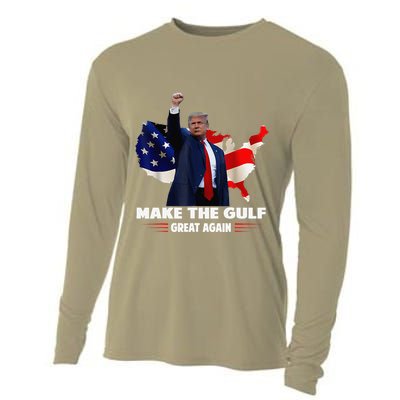 Make Gulf Great Again Funny Trump Gulf Of Mexico Cooling Performance Long Sleeve Crew