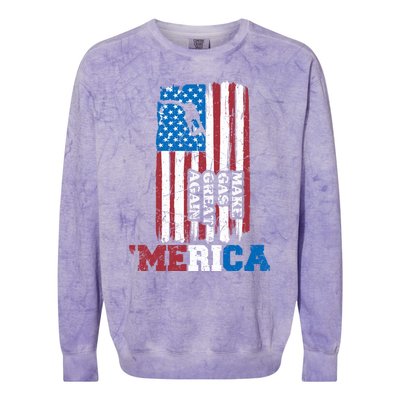 Make Gas Great Again Merica Petrol Pump Us Flag Great Gift Colorblast Crewneck Sweatshirt