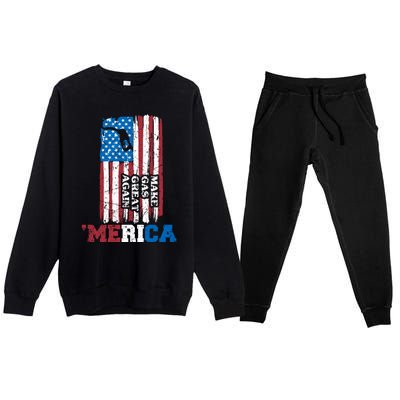 Make Gas Great Again Merica Petrol Pump Us Flag Great Gift Premium Crewneck Sweatsuit Set