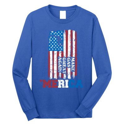 Make Gas Great Again Merica Petrol Pump Us Flag Great Gift Long Sleeve Shirt