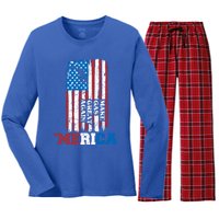 Make Gas Great Again Merica Petrol Pump Us Flag Great Gift Women's Long Sleeve Flannel Pajama Set 