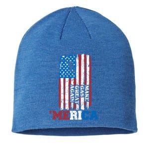 Make Gas Great Again Merica Petrol Pump Us Flag Great Gift Sustainable Beanie