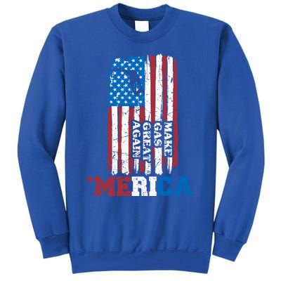 Make Gas Great Again Merica Petrol Pump Us Flag Great Gift Tall Sweatshirt