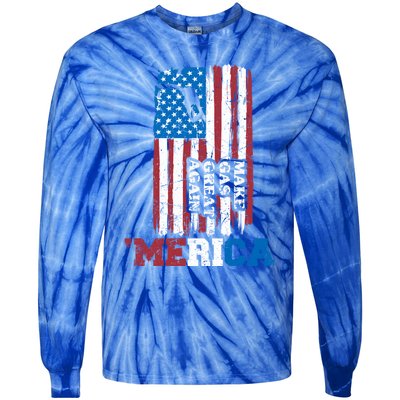 Make Gas Great Again Merica Petrol Pump Us Flag Great Gift Tie-Dye Long Sleeve Shirt