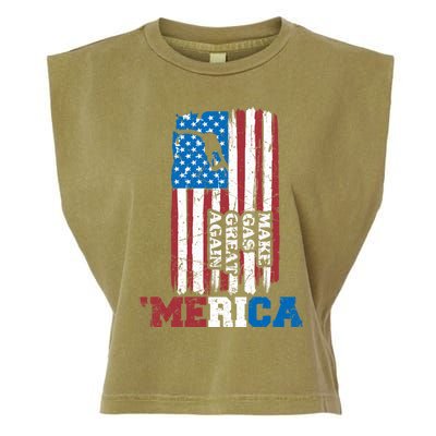 Make Gas Great Again Merica Petrol Pump Us Flag Great Gift Garment-Dyed Women's Muscle Tee