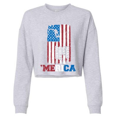 Make Gas Great Again Merica Petrol Pump Us Flag Great Gift Cropped Pullover Crew