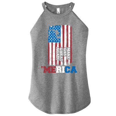 Make Gas Great Again Merica Petrol Pump Us Flag Great Gift Women's Perfect Tri Rocker Tank