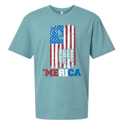 Make Gas Great Again Merica Petrol Pump Us Flag Great Gift Sueded Cloud Jersey T-Shirt