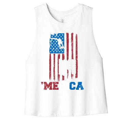 Make Gas Great Again Merica Petrol Pump Us Flag Great Gift Women's Racerback Cropped Tank