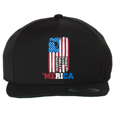 Make Gas Great Again Merica Petrol Pump Us Flag Gift Wool Snapback Cap