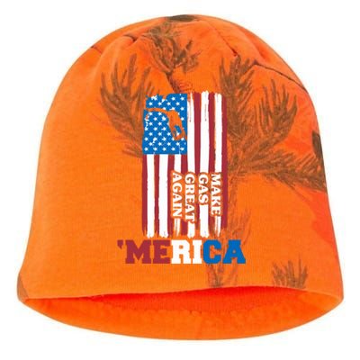 Make Gas Great Again Merica Petrol Pump Us Flag Gift Kati - Camo Knit Beanie