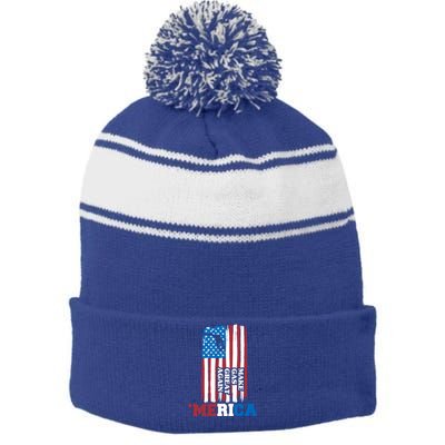 Make Gas Great Again Merica Petrol Pump Us Flag Gift Stripe Pom Pom Beanie