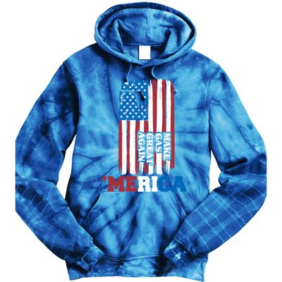 Make Gas Great Again Merica Petrol Pump Us Flag Gift Tie Dye Hoodie