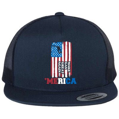 Make Gas Great Again Merica Petrol Pump Us Flag Gift Flat Bill Trucker Hat