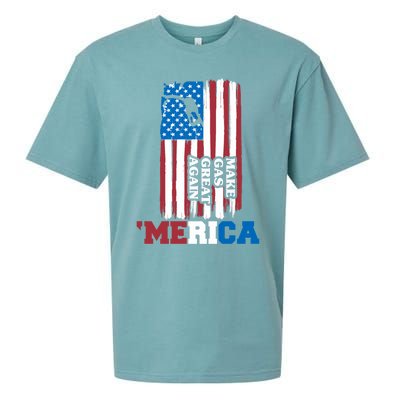 Make Gas Great Again Merica Petrol Pump Us Flag Gift Sueded Cloud Jersey T-Shirt