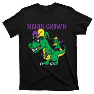 Mardi Gras Grawr Trex Voodoo Dab Dinosaur T-Shirt