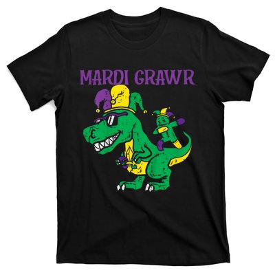 Mardi Gras Grawr Trex Voodoo Dab Dinosaur T-Shirt