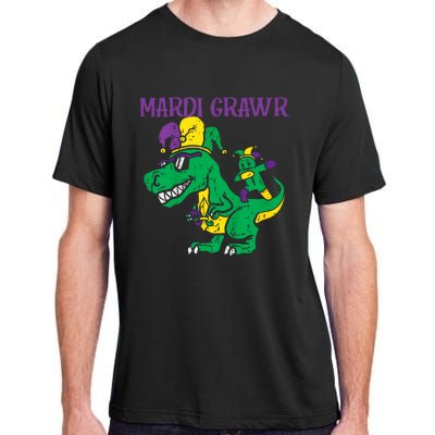 Mardi Gras Grawr Trex Voodoo Dab Dinosaur Adult ChromaSoft Performance T-Shirt