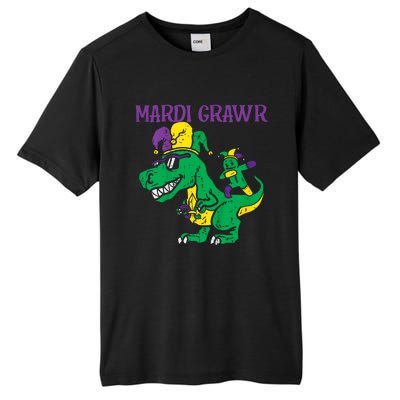 Mardi Gras Grawr Trex Voodoo Dab Dinosaur Tall Fusion ChromaSoft Performance T-Shirt