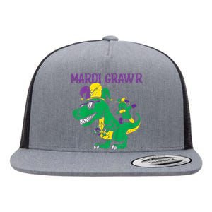 Mardi Gras Grawr Trex Voodoo Dab Dinosaur Flat Bill Trucker Hat