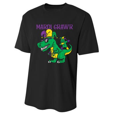 Mardi Gras Grawr Trex Voodoo Dab Dinosaur Performance Sprint T-Shirt