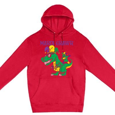 Mardi Gras Grawr Trex Voodoo Dab Dinosaur Premium Pullover Hoodie