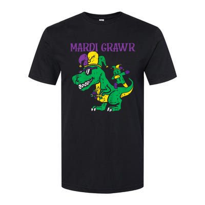 Mardi Gras Grawr Trex Voodoo Dab Dinosaur Softstyle CVC T-Shirt