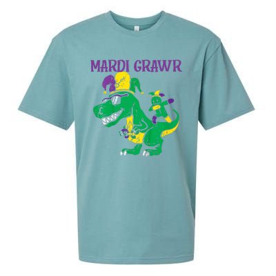 Mardi Gras Grawr Trex Voodoo Dab Dinosaur Sueded Cloud Jersey T-Shirt